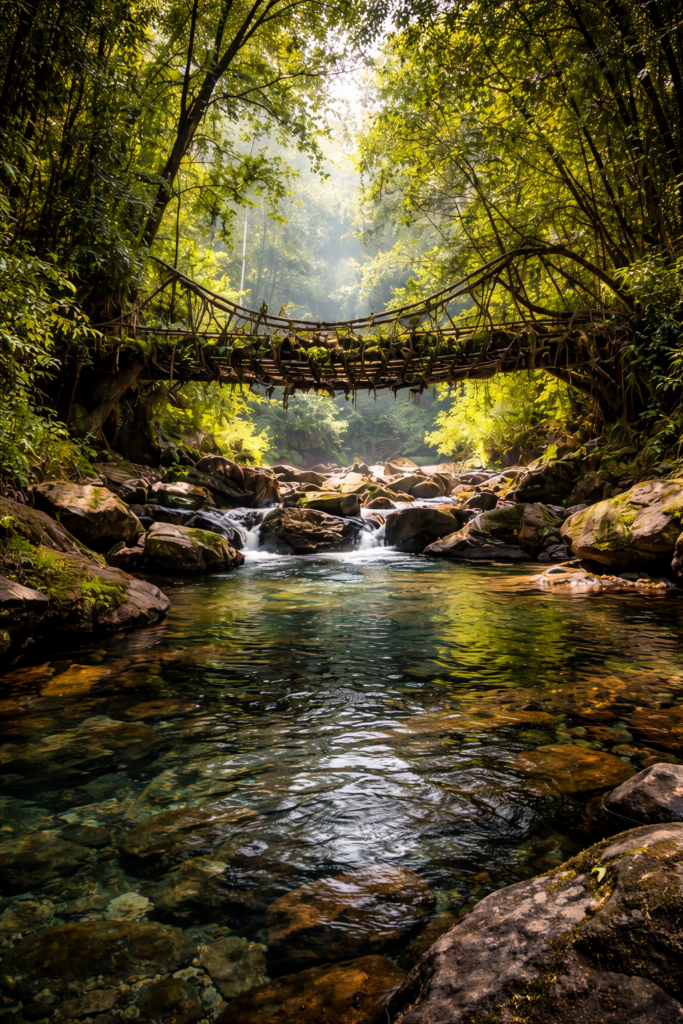 living root bridges, meghalaya