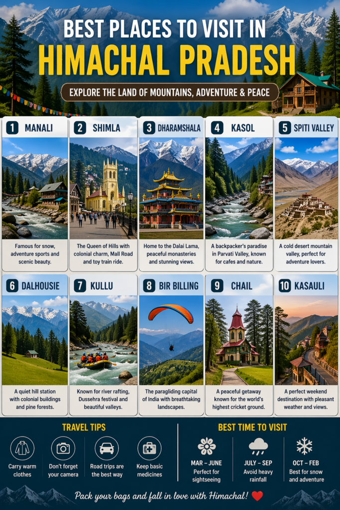 best places to visit in Himachal Pradesh